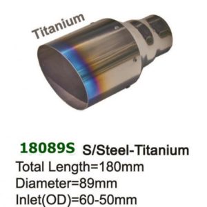 Universal Titanium Exhaust Tip Round D89 L180 IN60-50