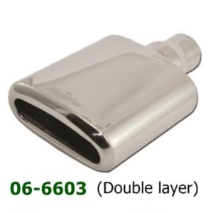 Universal Stainless Steel Exhaust Tip Oval 155x75 L265 IN60-50 Double Layer