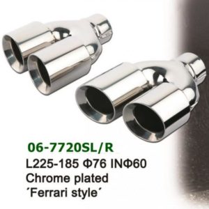 universal Stainless Steel Chrome Plated Exhaust Tips Ferrari Style