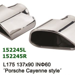 Universal Stainless Steel Exhaust Tip Porsche Cayenne Style