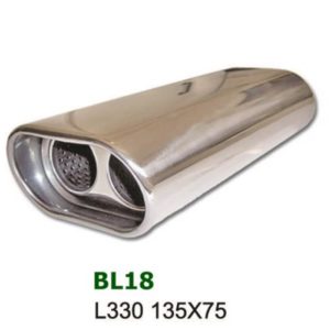 Μπούκες Εξάτμισης Διπλή Οβάλ 135x75 L330 Universal Inox