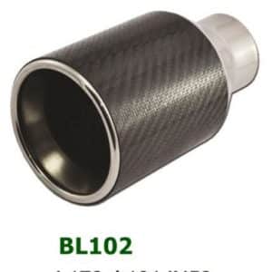 Universal Stainless Steel Exhaust Tip Carbon 102mm L178 IN58