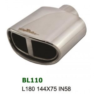 Universal Stainless Steel Exhaust Tip Dual Supersprint Style 144x75 L180 IN58