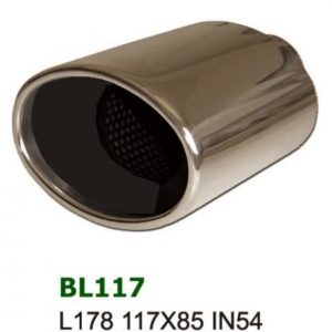 Universal Stainless Steel Exhaust Tip Oval 117x85 L178 IN54