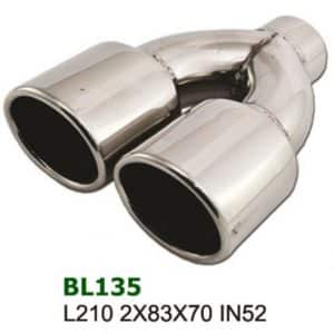 Universal Stainless Steel Exhaust Tip Dual Oval 83x70 L210 IN52