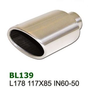 Universal Stainless Steel Exhaust Tip Oval 117x85 L178 60-50mm