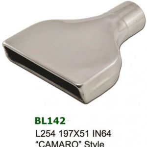Universal Stainless Steel Exhaust Tip Square Camaro Style 195x55 L250 IN60 Offcenter