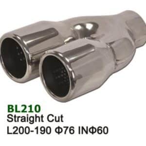 Universal Stainless Steel Exhaust Tip Dual 2x76 L190-200 IN60