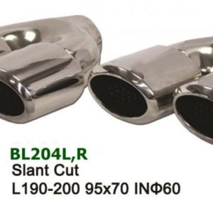 Universal Stainless Steel Exhaust Tip Dual Slant 95x70 L190-200 IN60