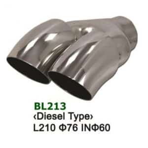 Universal Stainless Steel Exhaust Tip Dual Diesel Type 2x76 L188 IN58
